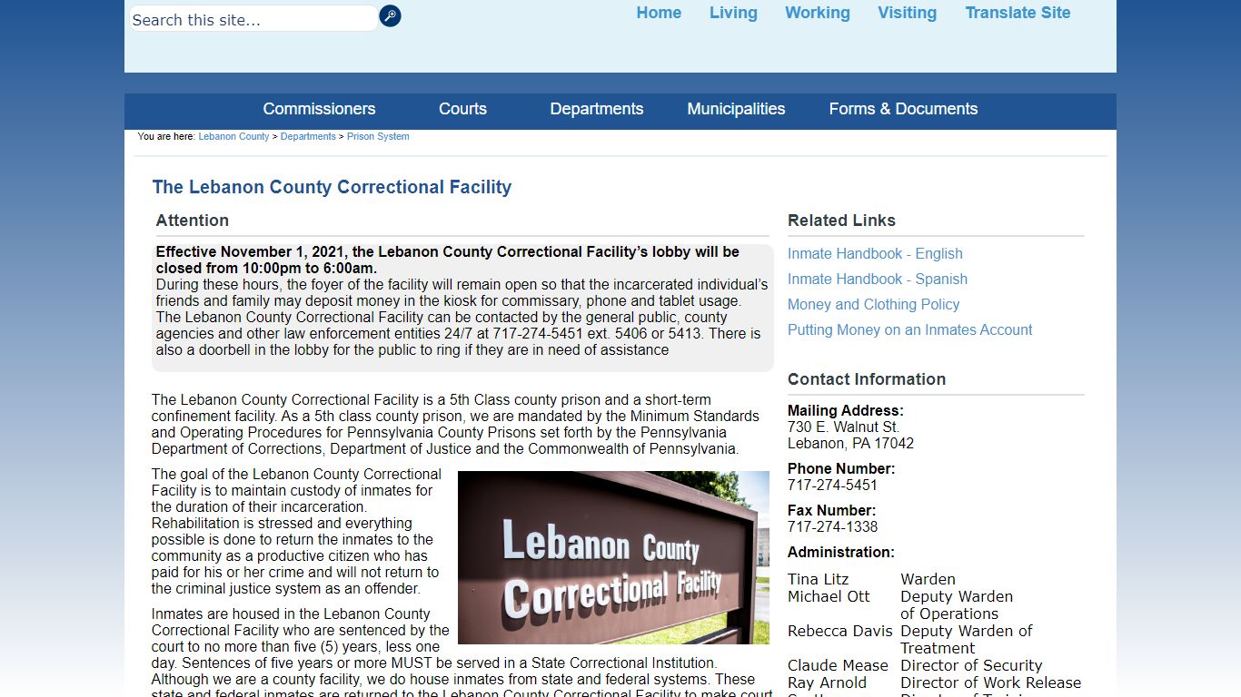 The Lebanon County Correctional Facility